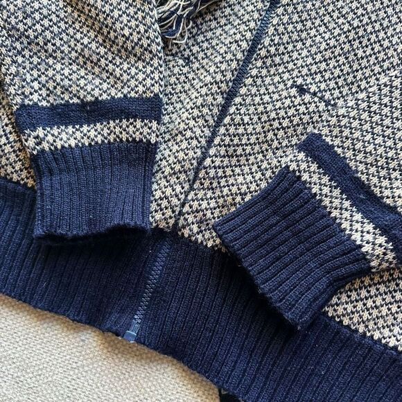 VTG 80s Tomboy of California‎ Geometric Sweater Cardigan Scarf Sz M - Picture 4 of 7